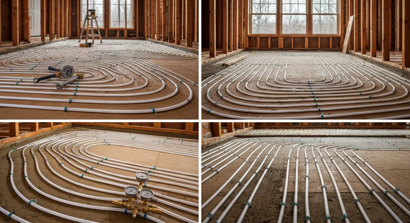 Radiant floor heating installation