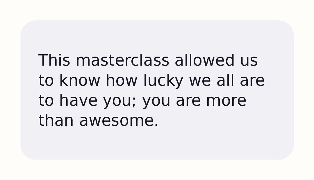 Member testimonial