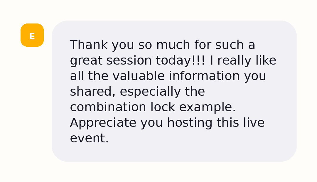Member testimonial