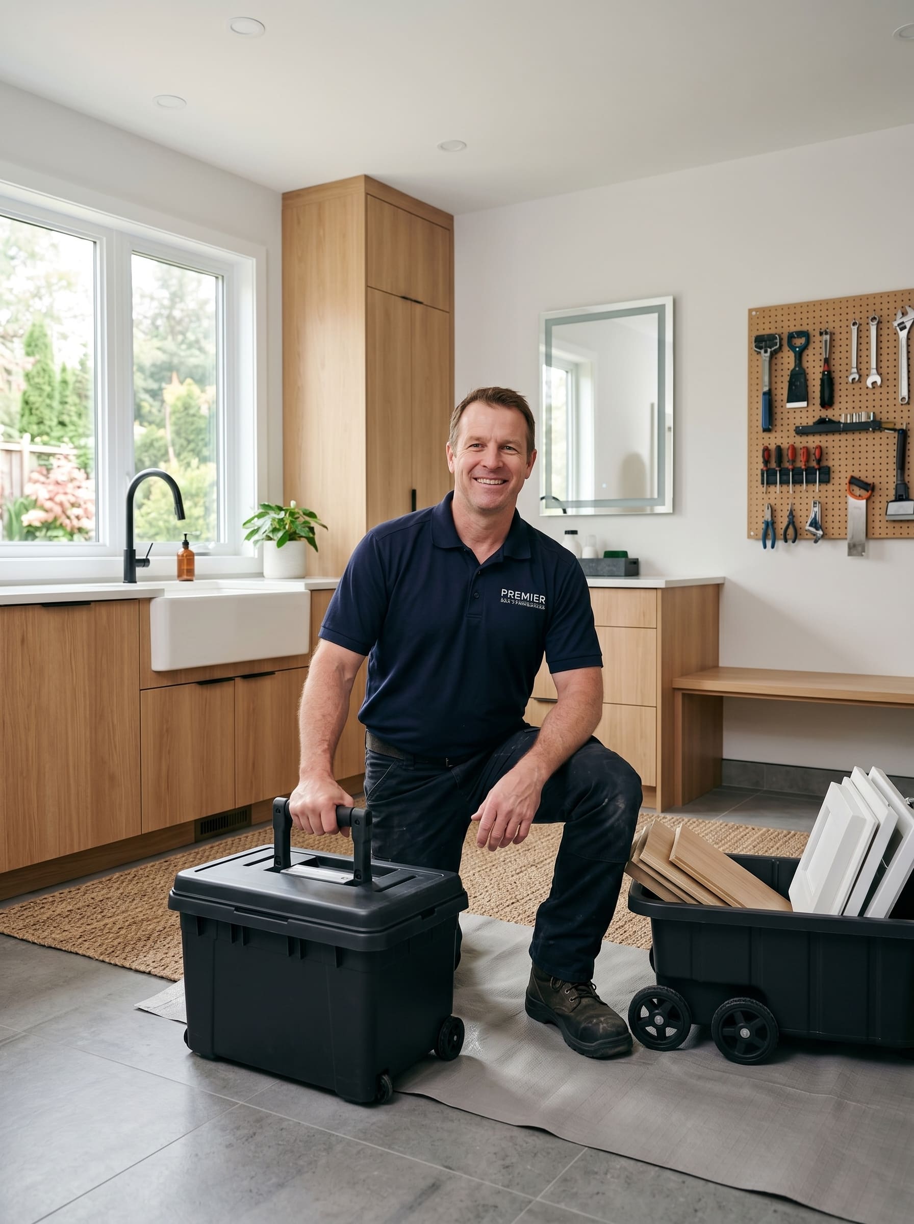 HomeVeal professional bathroom installer working in Northeast Ohio home