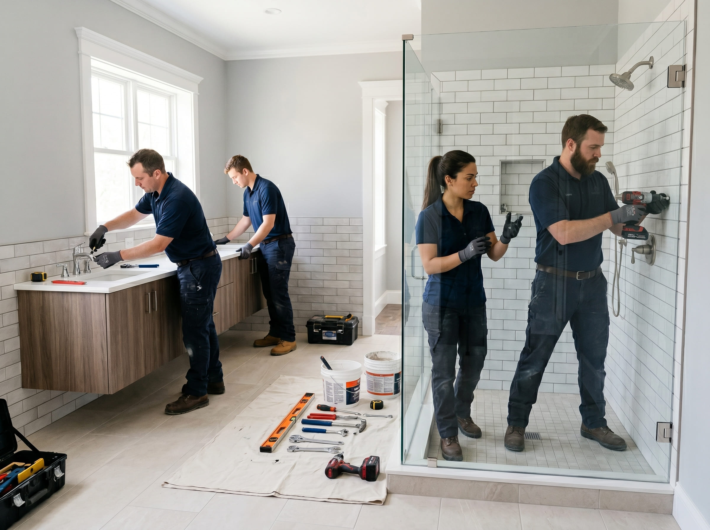 Crew installing