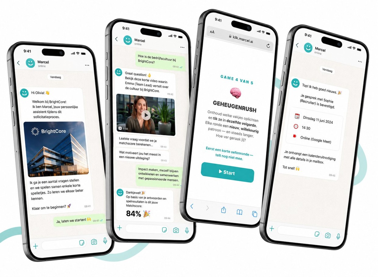 Marcel-gesprekken op WhatsApp: van eerste hallo tot ingeplande afspraak