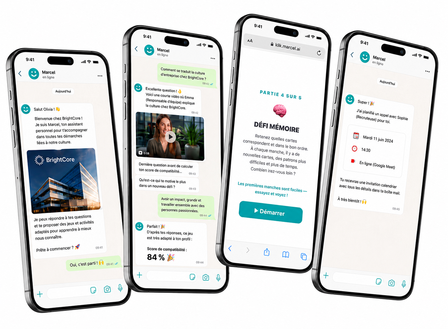 Conversations Marcel sur WhatsApp : du premier bonjour au rendez-vous planifié