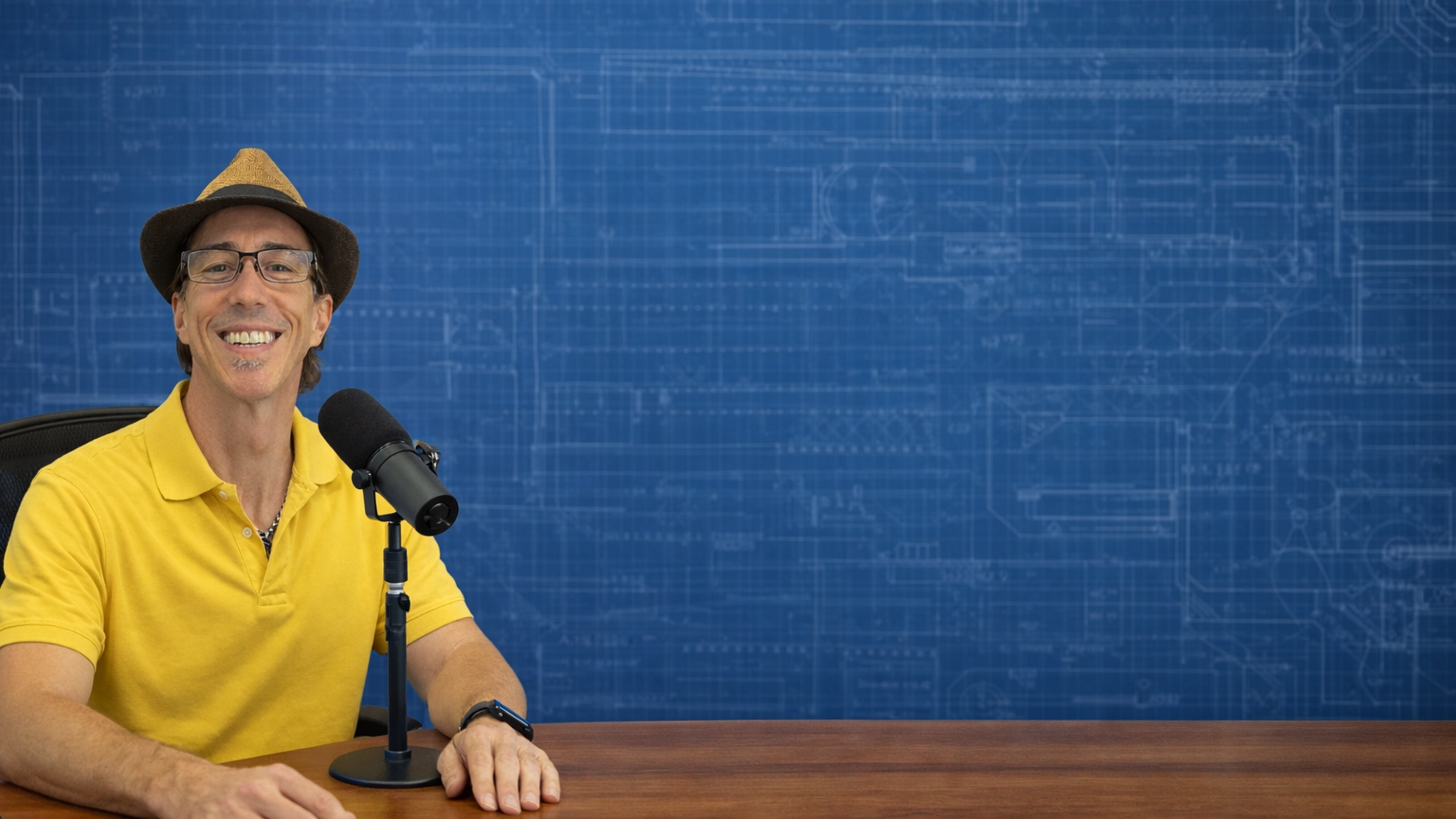 John Clendenning at the Blueprint4Success podcast desk