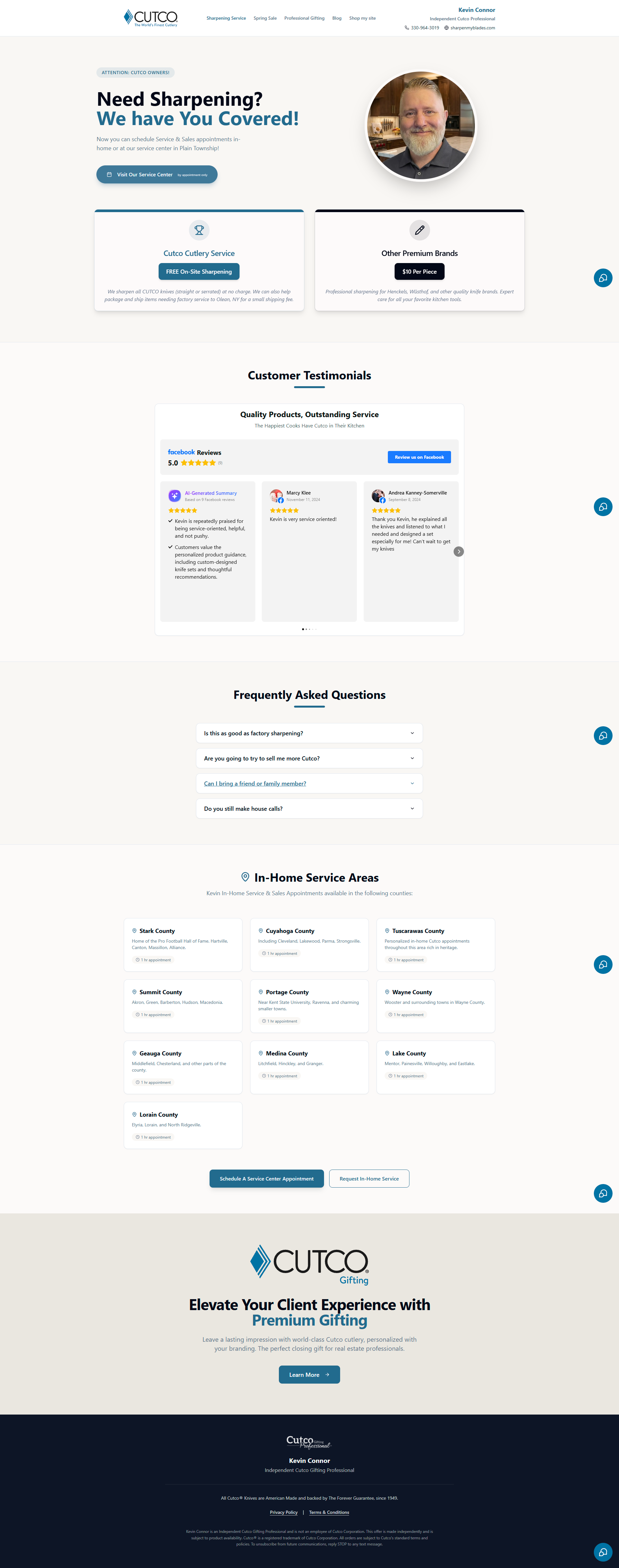 Independent Sales Rep Scheduling Page