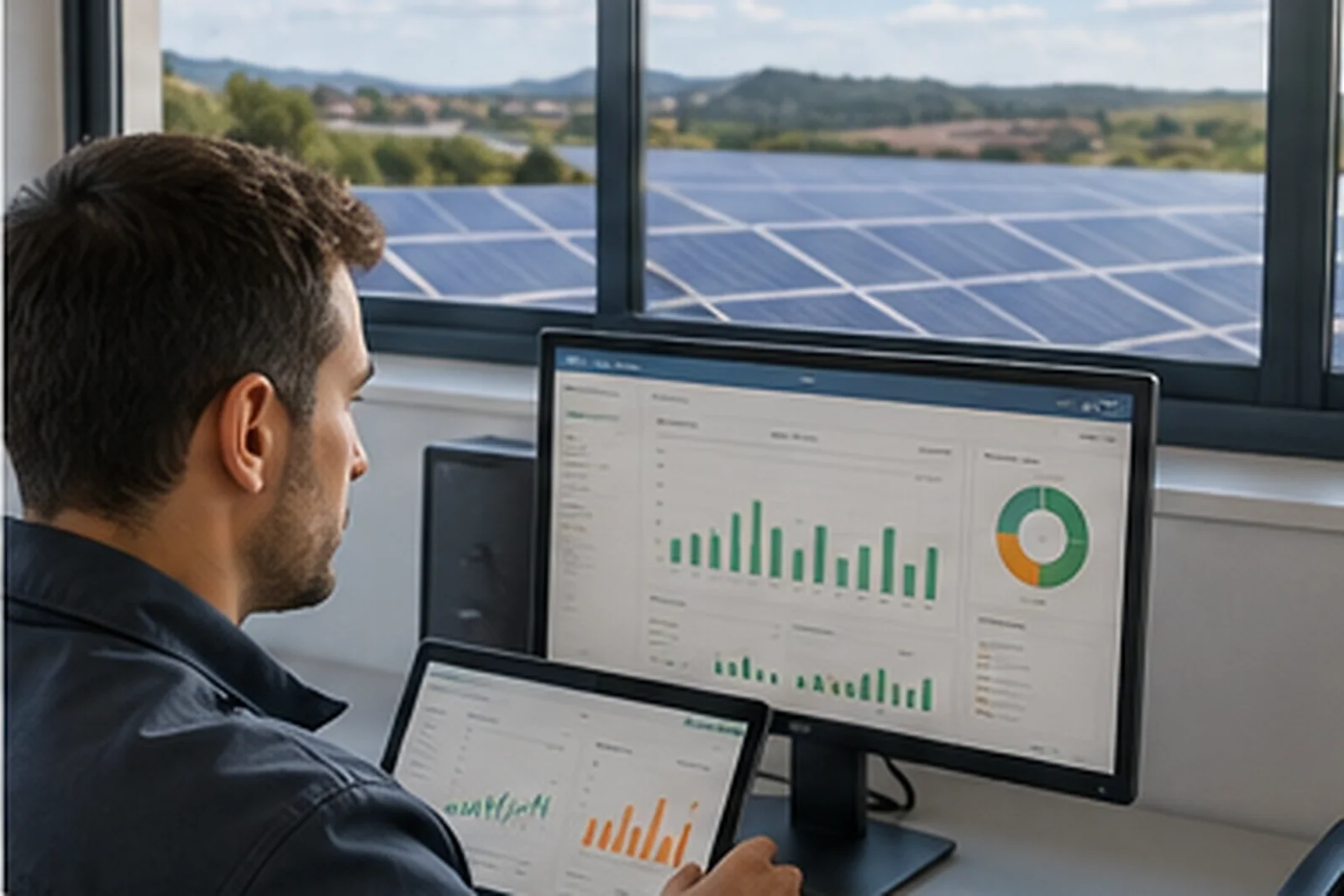 Monitoraggio della produzione di un impianto fotovoltaico.