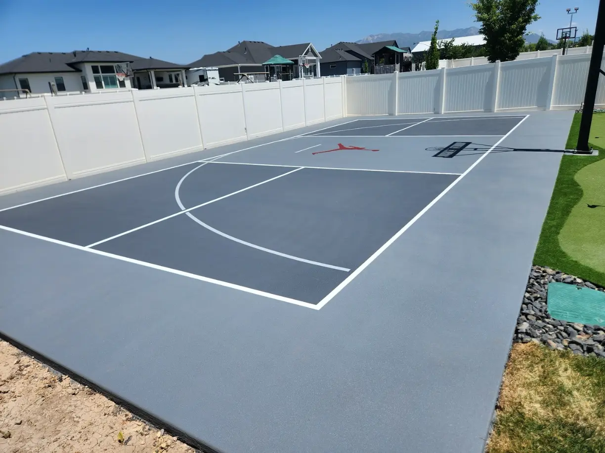 image of a custom pickleball court in backyard image of a custom pickleball court in backyard