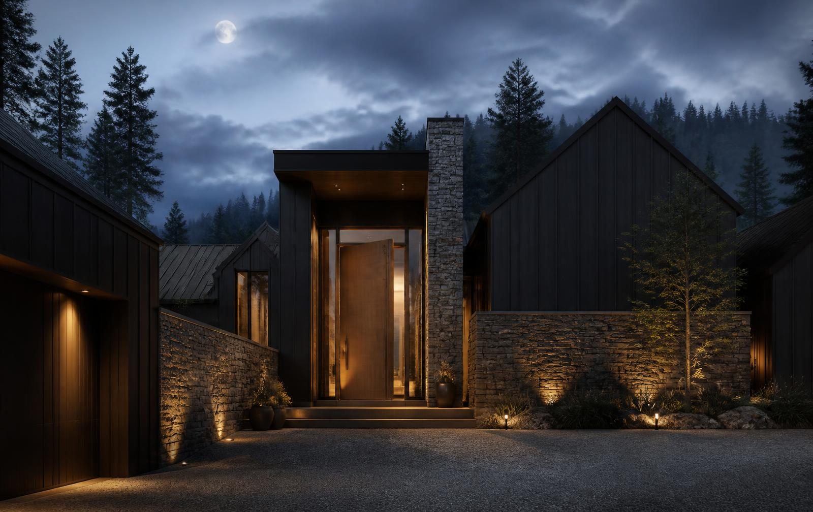 Conceptual modern mountain residence
