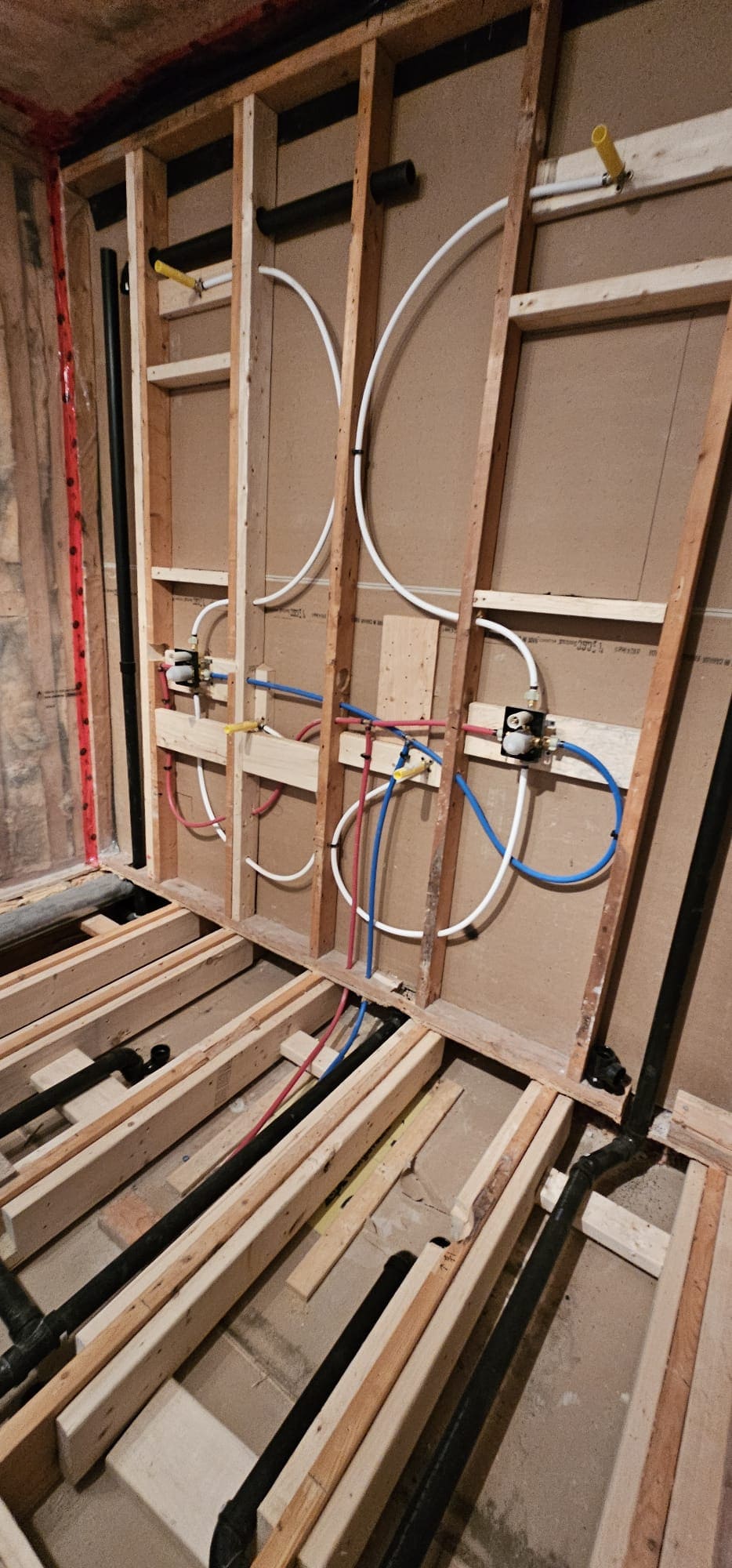 Shower plumbing rough-in 1