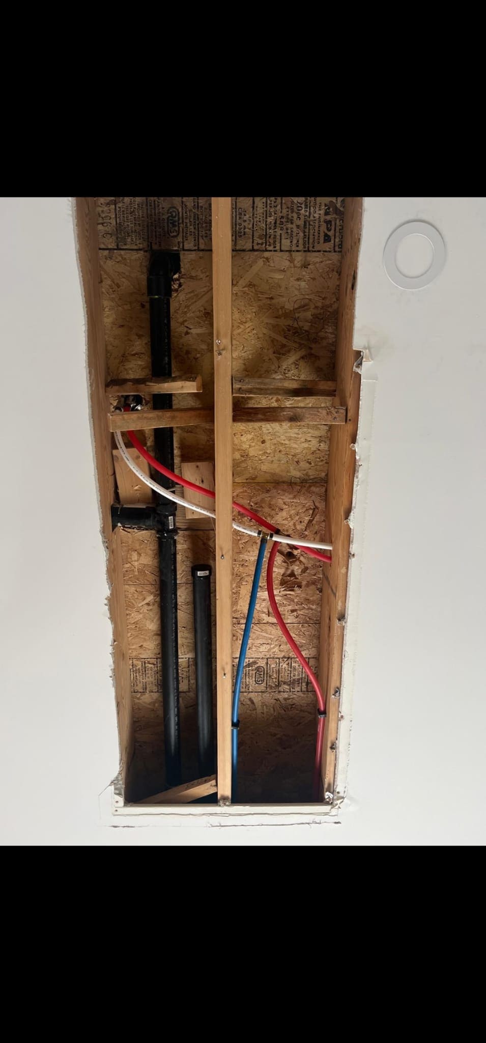 Plumbing project — work in progress stage