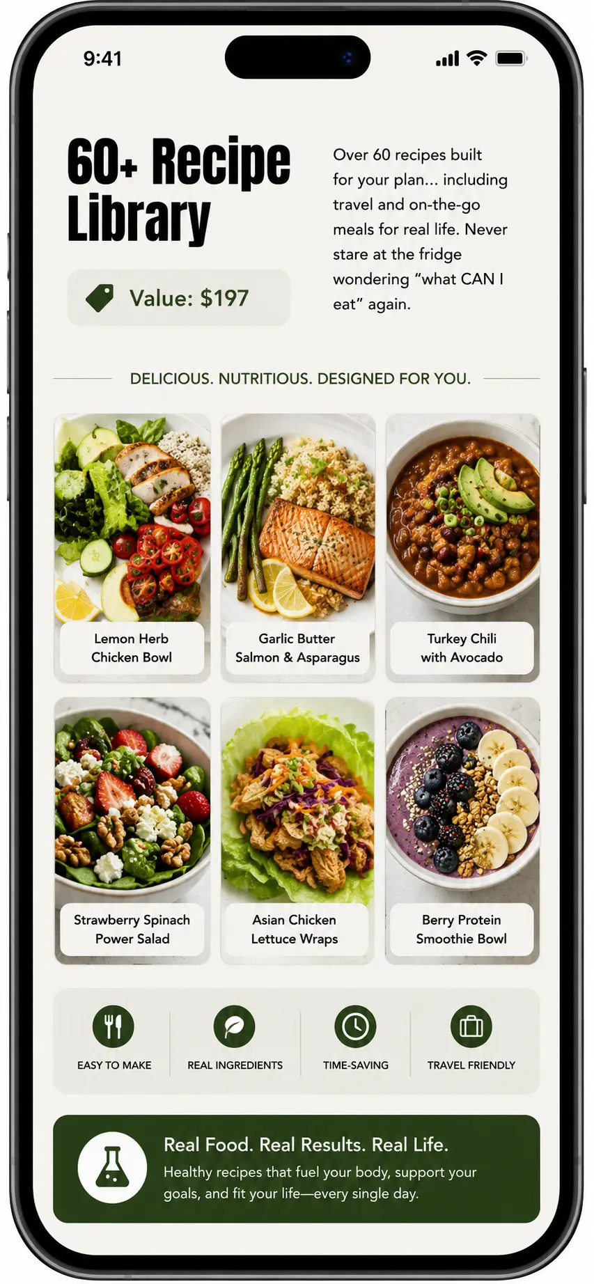 Recipe library on a phone App