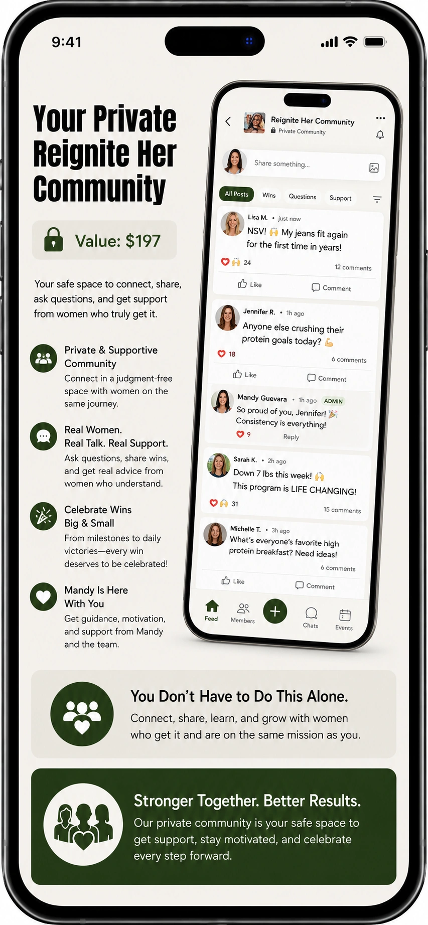 Private community of women who get it on a phone