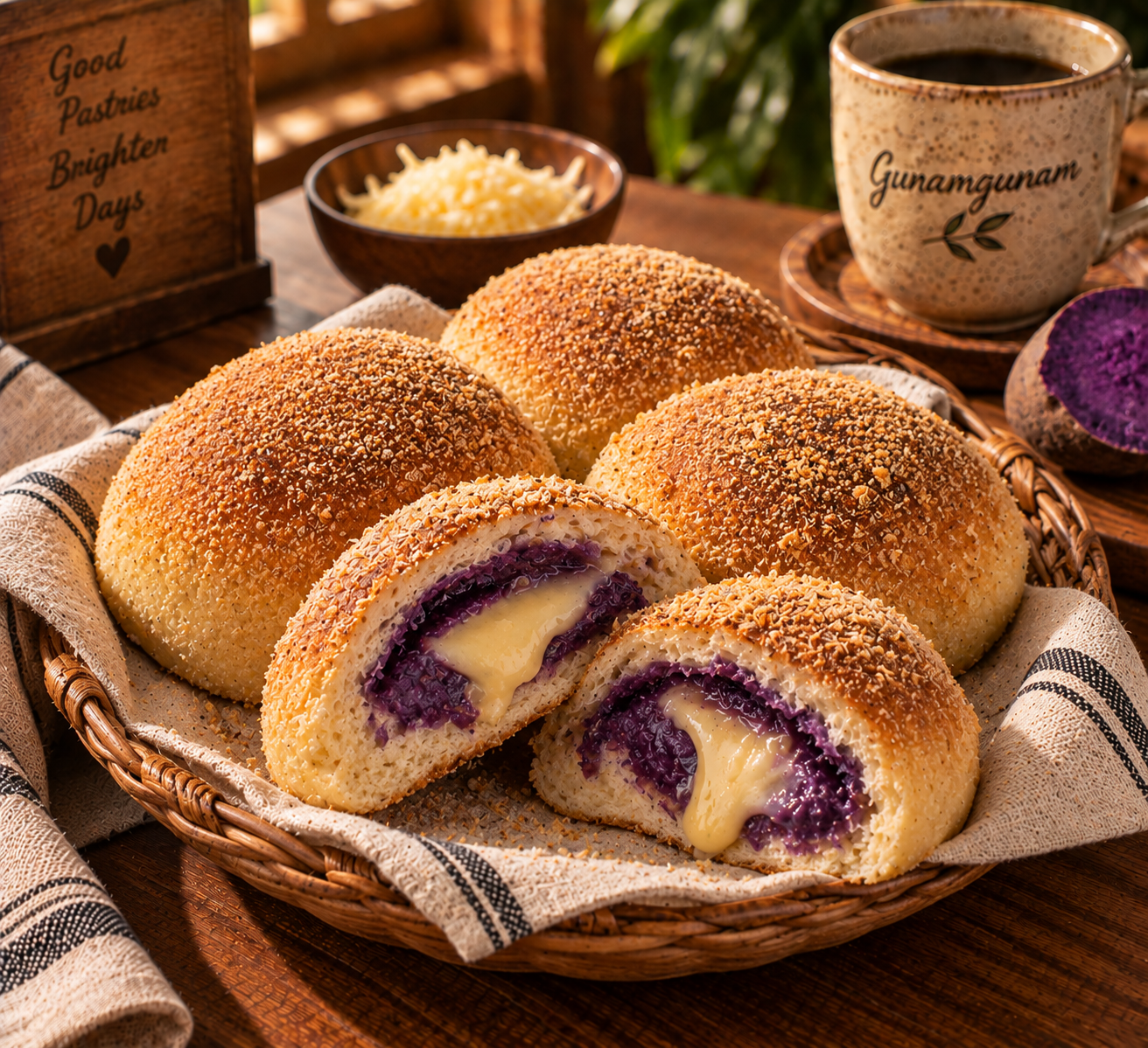 Ube Cheese Pandesal