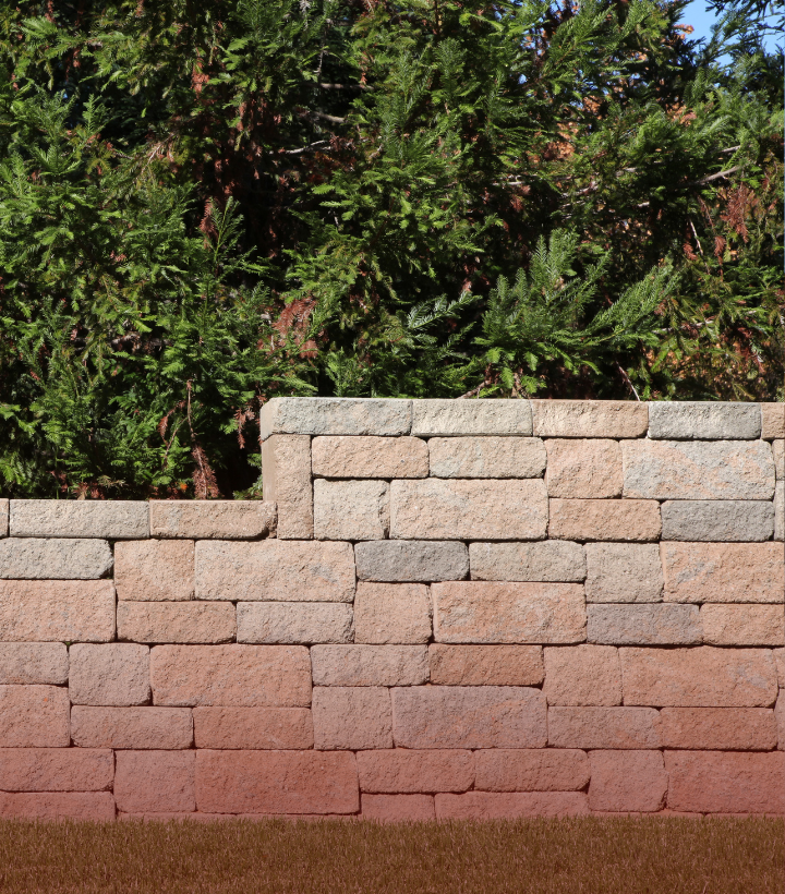 Retaining wall and seating wall constructed with natural stone in New Jersey