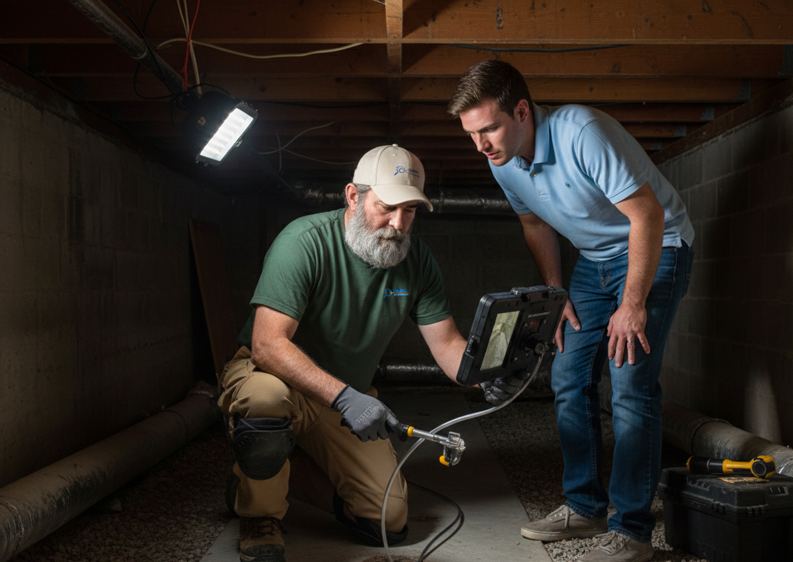 Sewer scope camera view