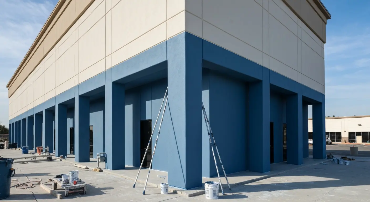 Commercial building exterior painting