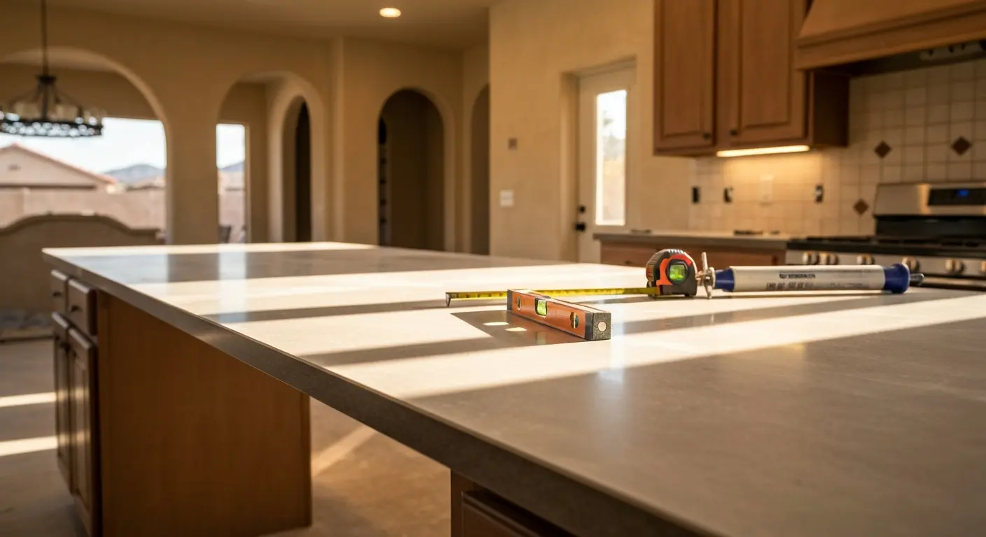 Laminate and solid surface countertop finishes