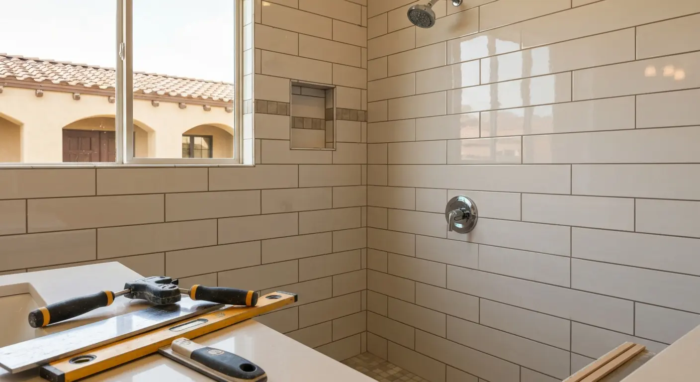 Shower tile installation
