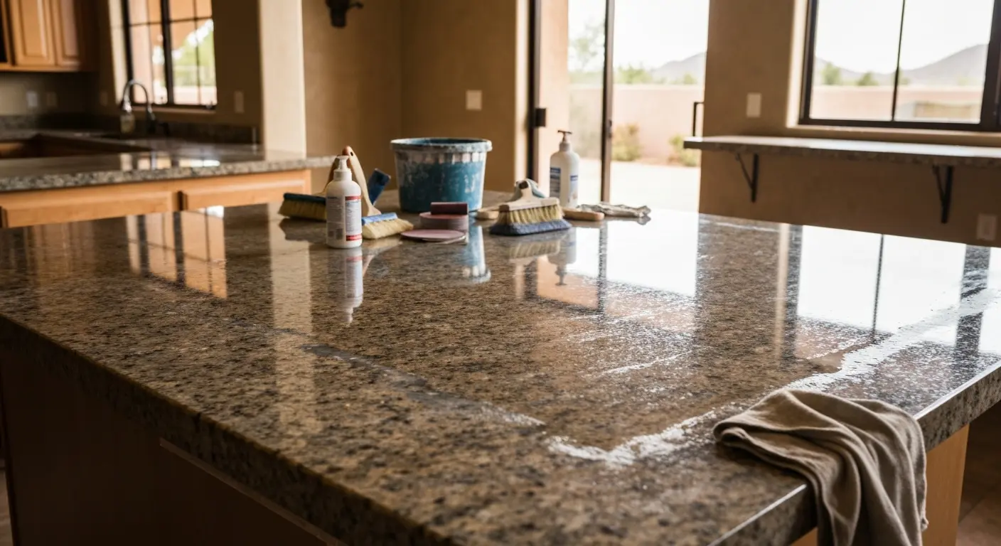 Countertop repair and refinishing work