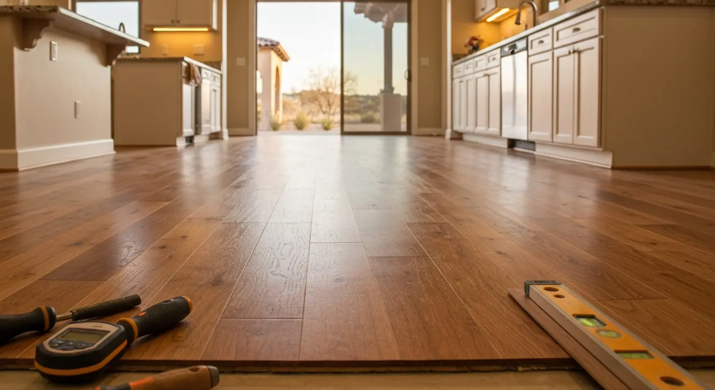 Hardwood kitchen floor installation