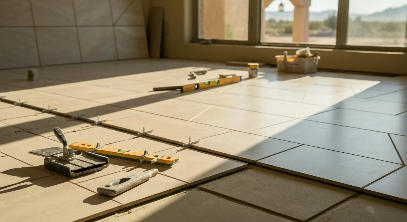 Tile flooring installation