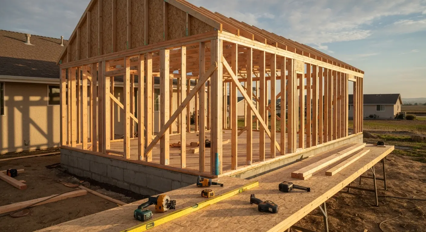 Home addition under construction