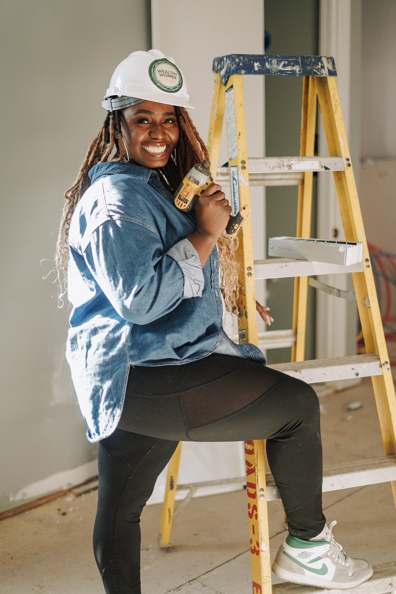 Jaz working at a renovation property