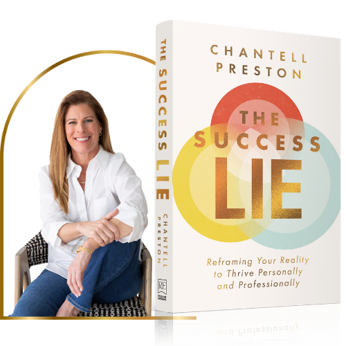 3D mockup cover for 'THE SUCCESS LIE' by Chantell Preston; balanced composite showing Chantell Preston portrait beside the 3D book mockup.