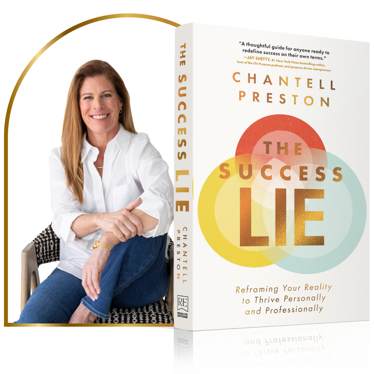 3D mockup cover for 'THE SUCCESS LIE' by Chantell Preston; balanced composite showing Chantell Preston portrait beside the 3D book mockup.