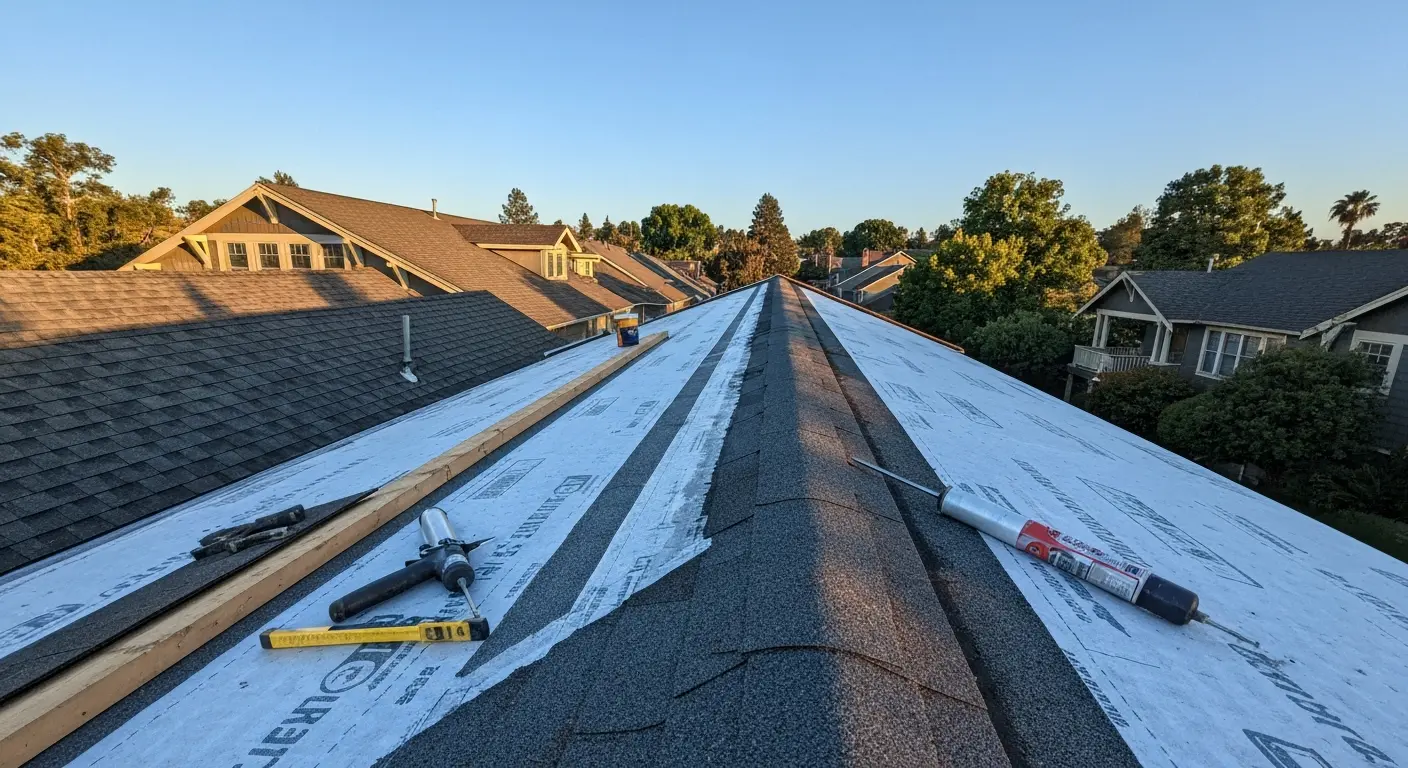 Roof leak repair work