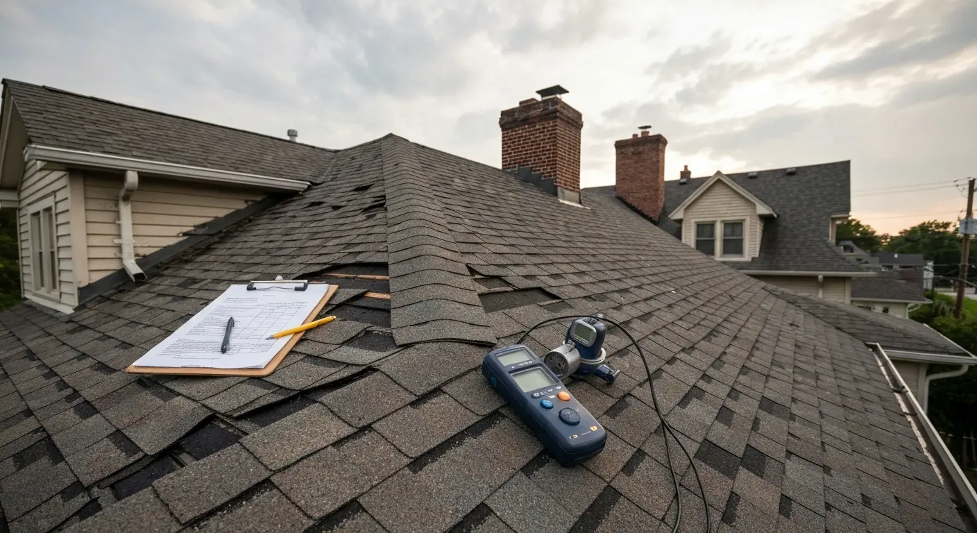 Storm damage roof inspection