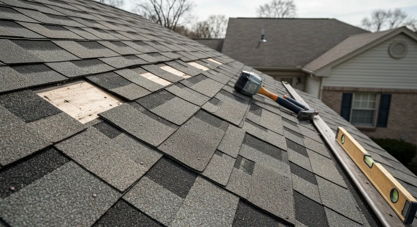 Hail damage roof repair in New Lenox