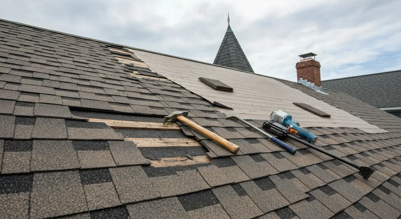 Storm damage roof repair