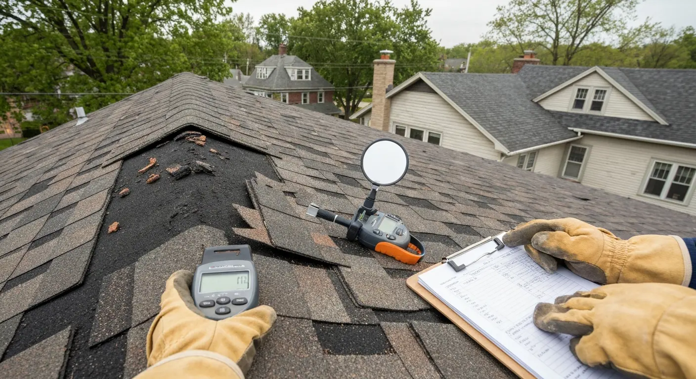 Wind damage roof assessment