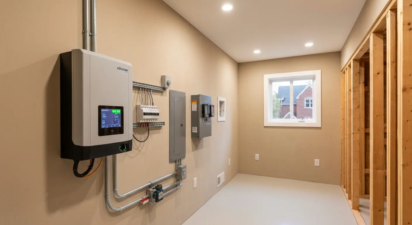 Battery storage system installation in utility room