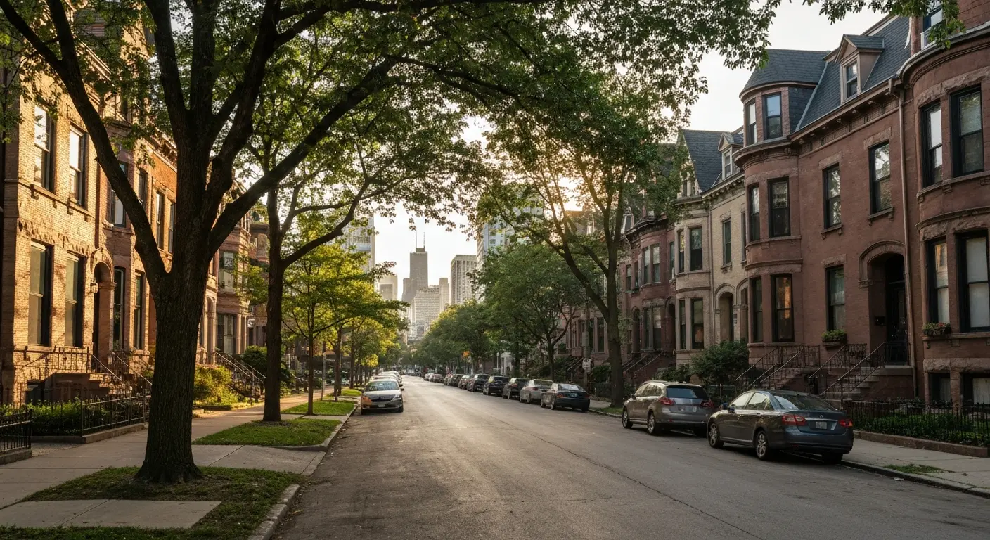 Lincoln Park neighborhood tree-lined streets