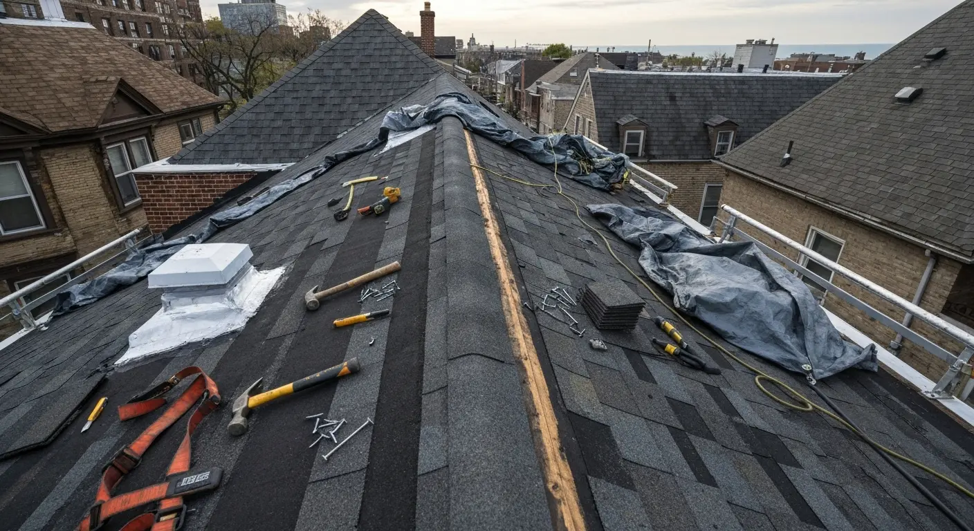 Emergency roof repair crew response