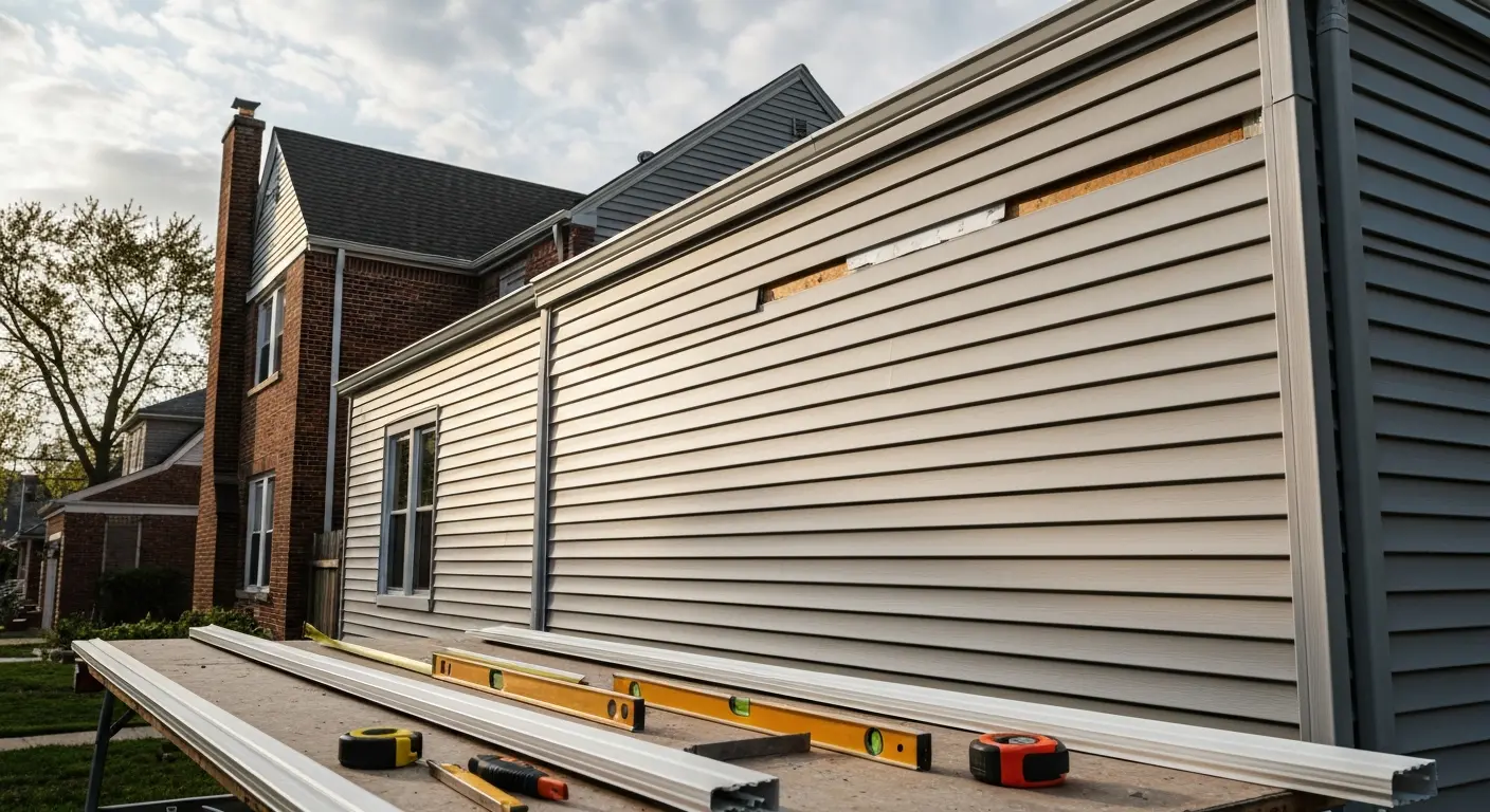 Vinyl siding installation project