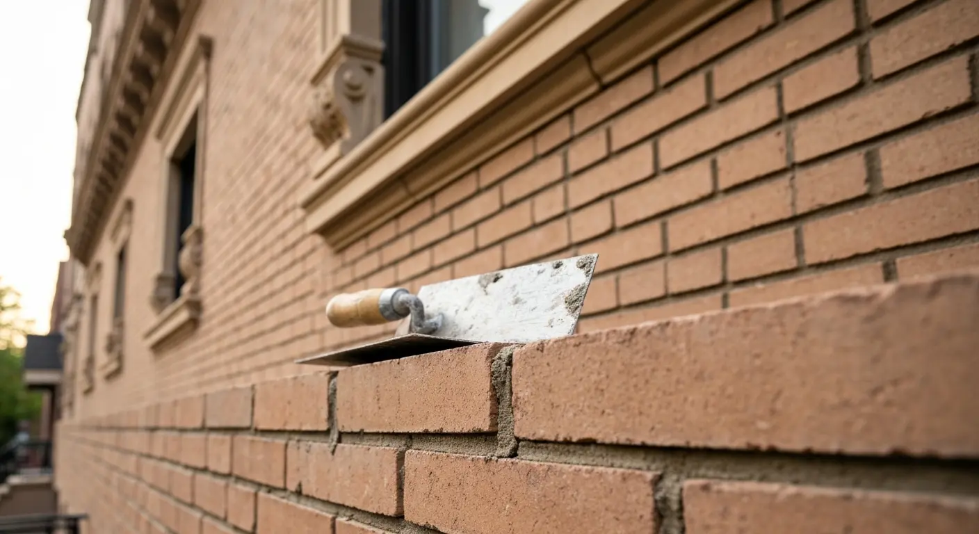 Masonry restoration and brick repointing on Hyde Park home