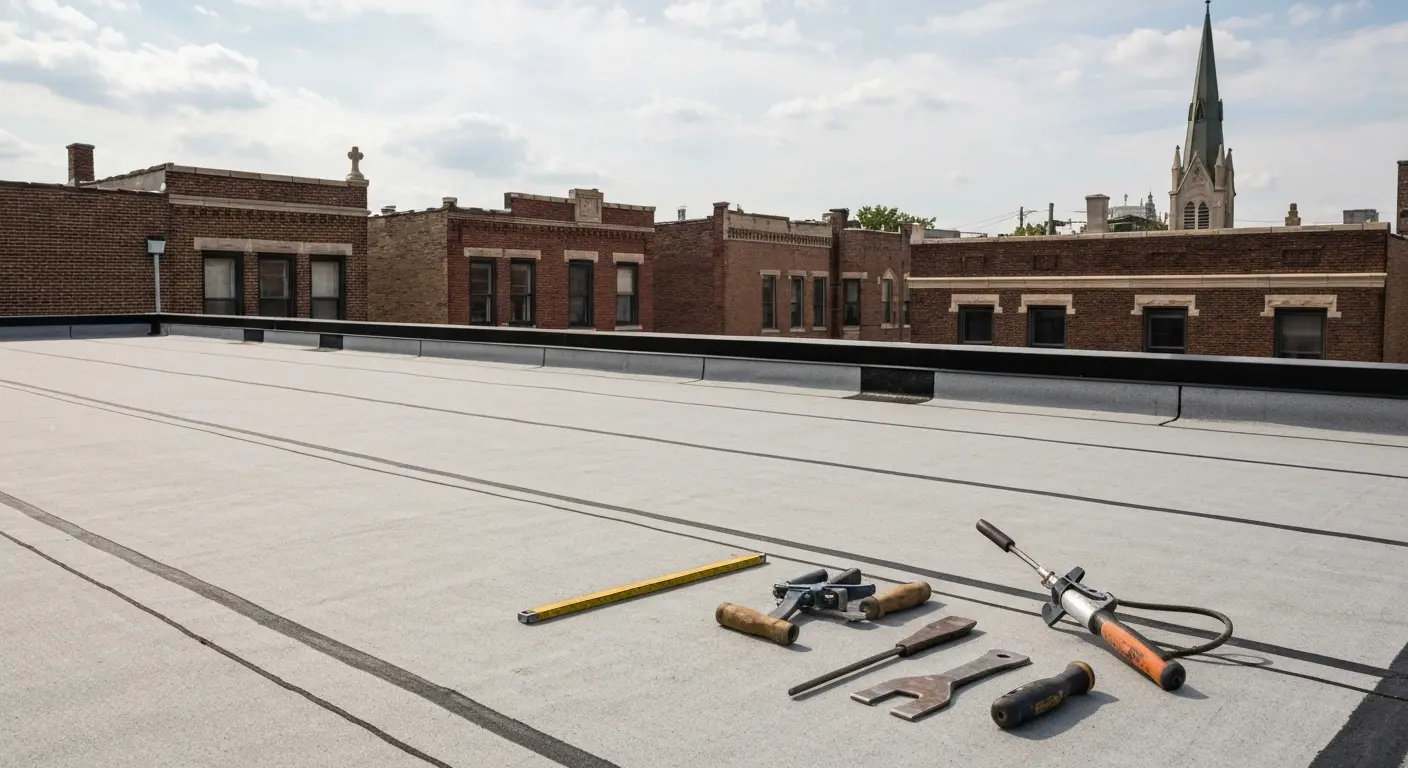 Flat roof repair project