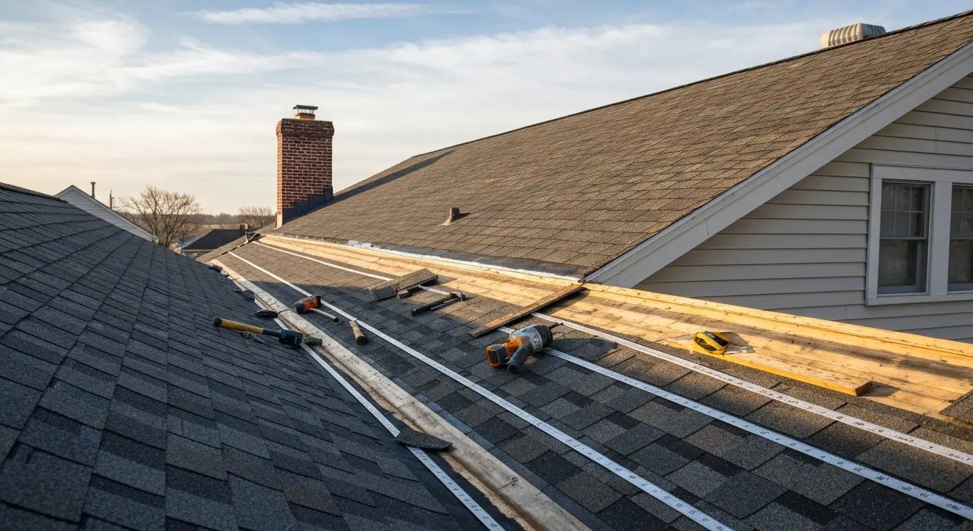 Wind damage roof repair