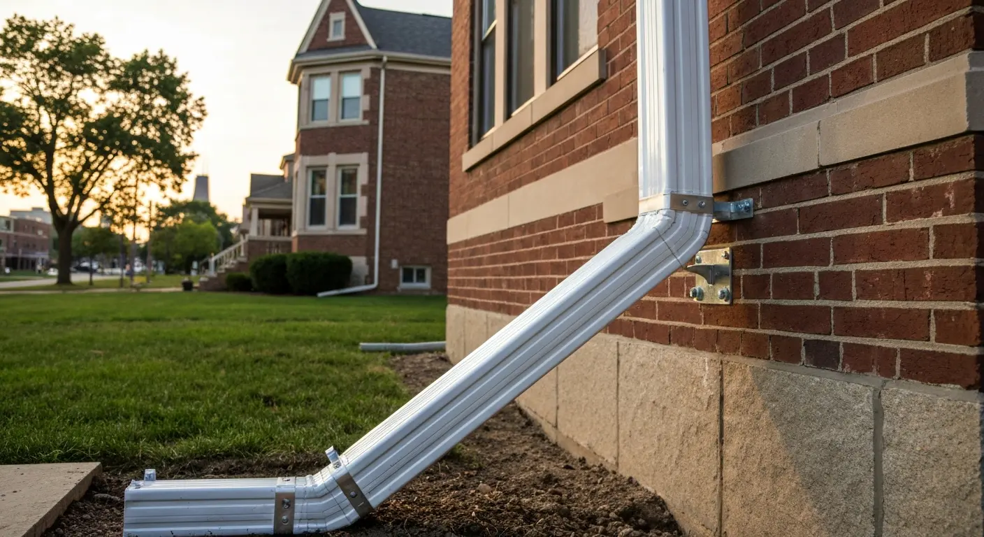 New downspout installation