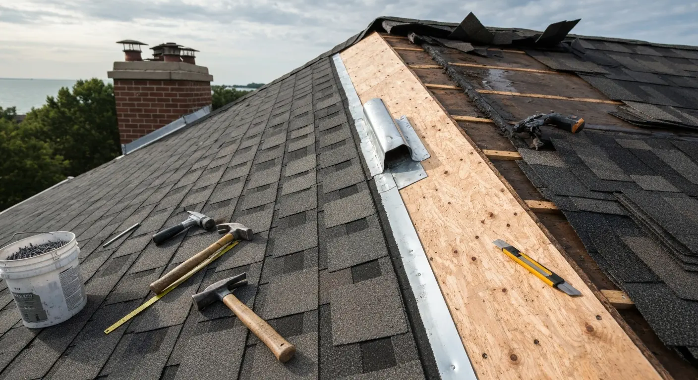 Storm damage roof repair