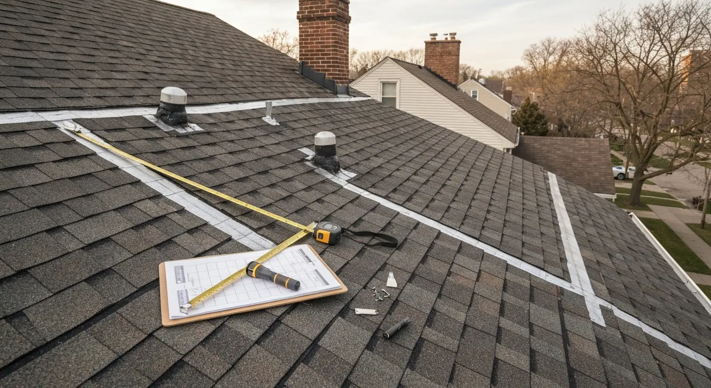 Roof inspection in progress