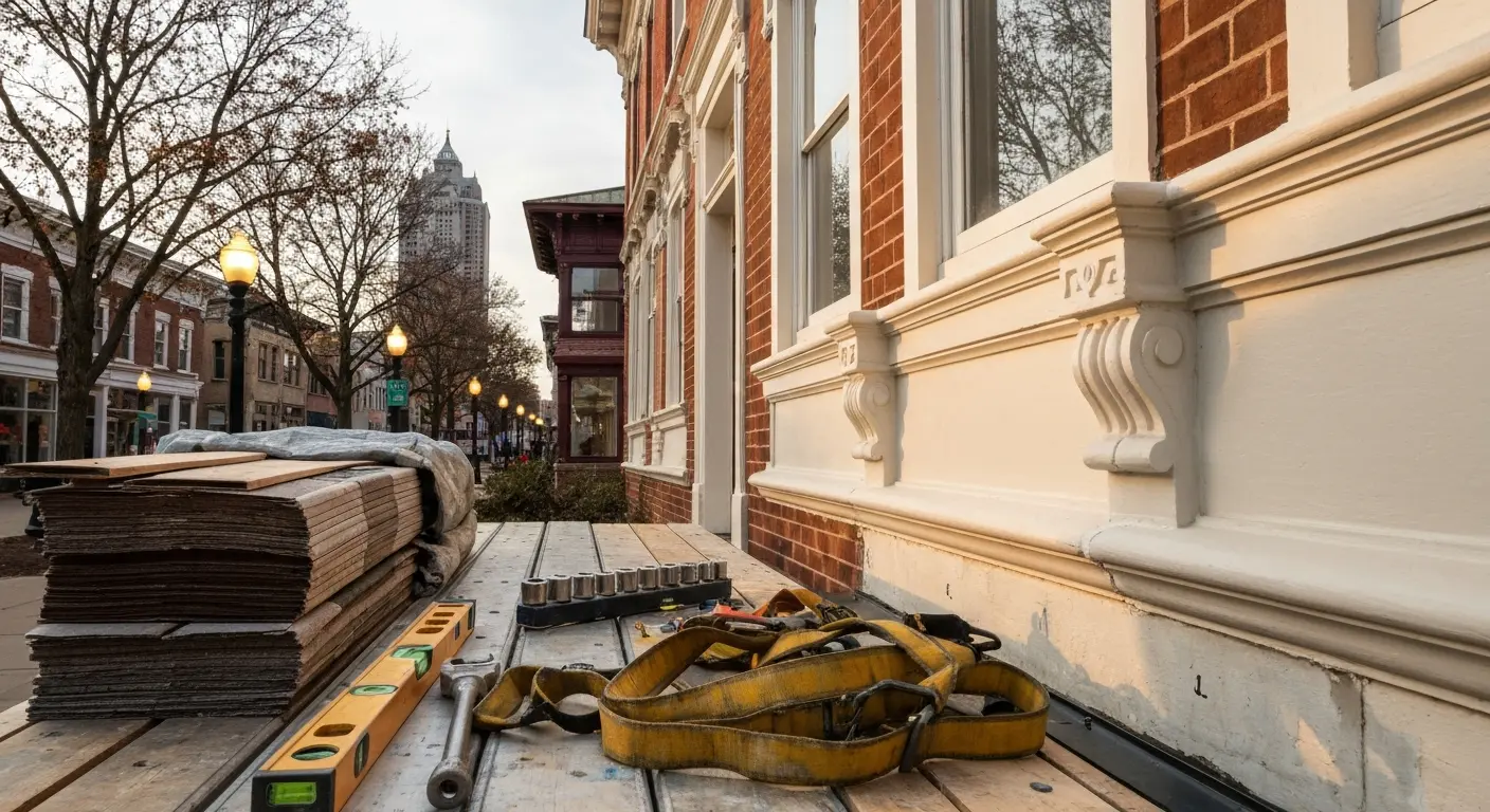 Wind damage repair work