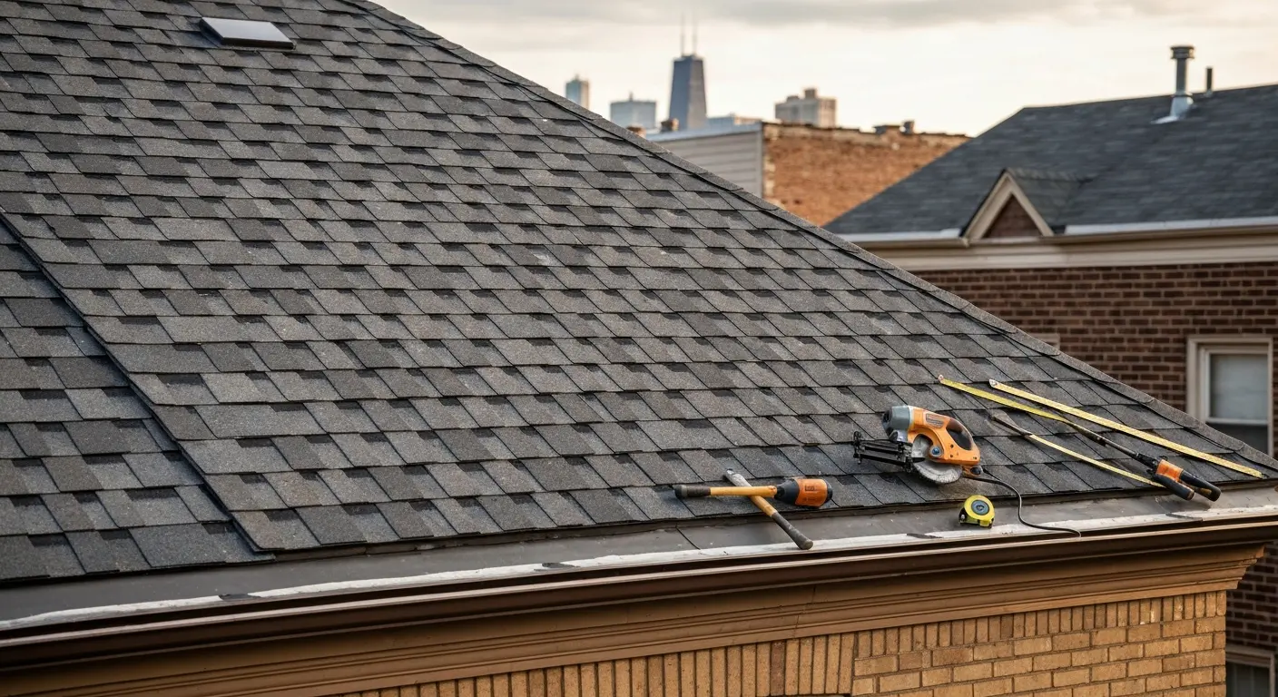 Pitched roof shingle installation