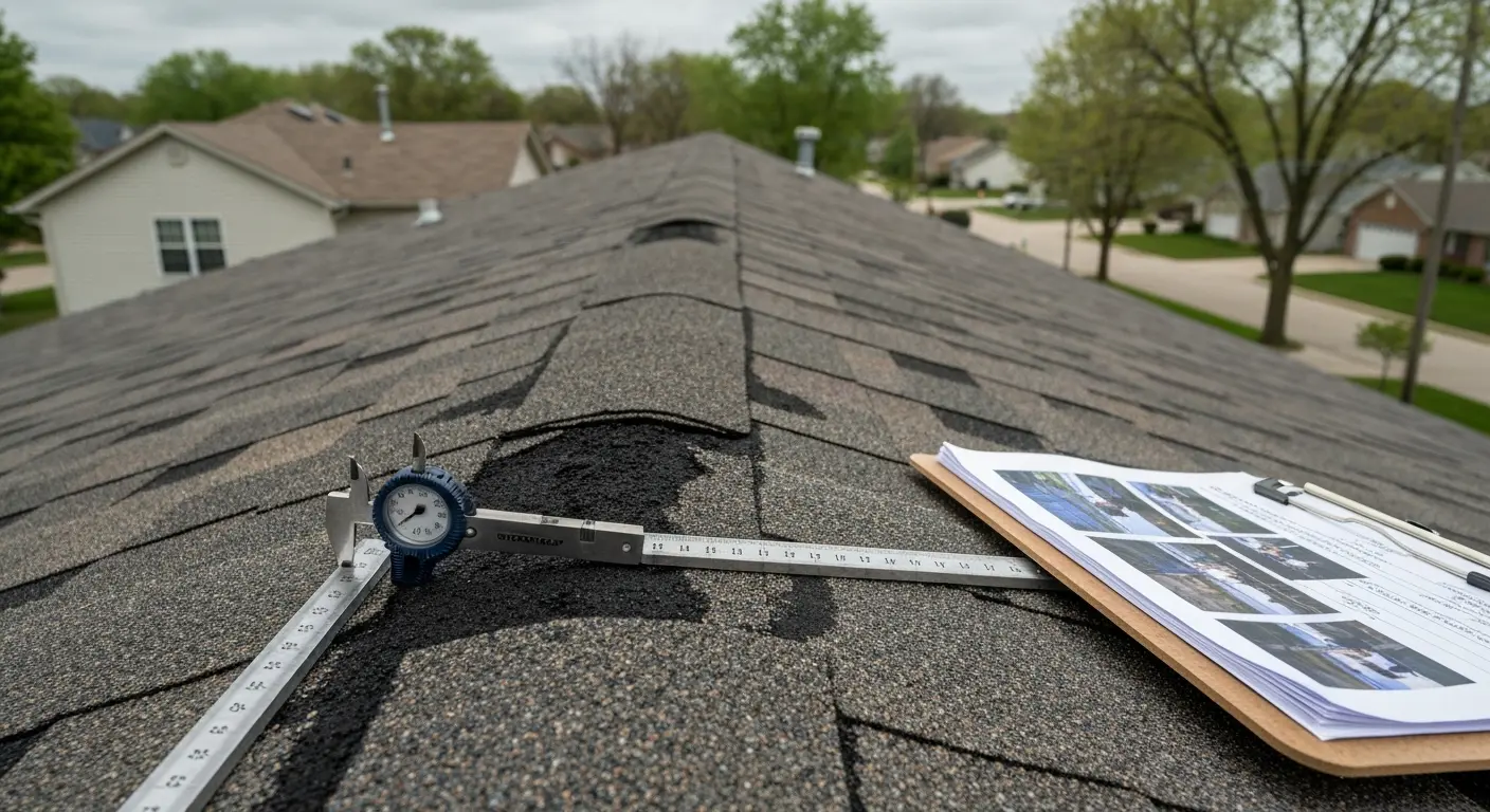 Hail damage roof inspection