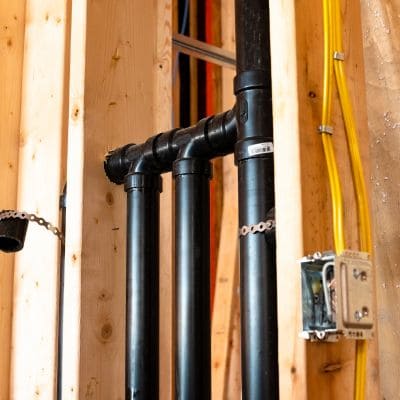 New black PVC pipes installed for efficient drainage