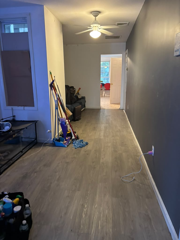Post-construction dust removal in a renovated room by Cleaning Luna in Elizabeth, NJ