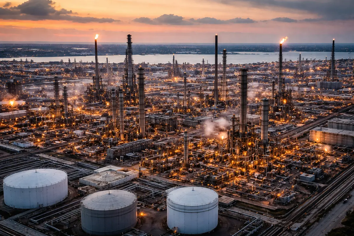 Houston Ship Channel oil refinery - dry ice blasting services for petrochemical facilities